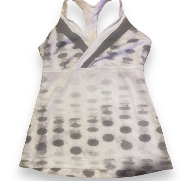 LULULEMON Deep Breath Seaside Dot Built In Shelf Bra Gym Workout Tank 8 - Picture 2 of 5